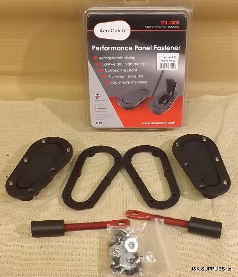 Aerocatch Bonnet Pins - Plus Flush Non Locking - Black