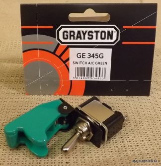 Grayston 30Amp Toggle Switch With Aircraft Style Flip Cover – Green