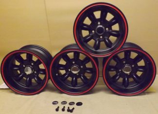 JBW Superlight 13x7 Matt Black with Red Pinstrip ET-7